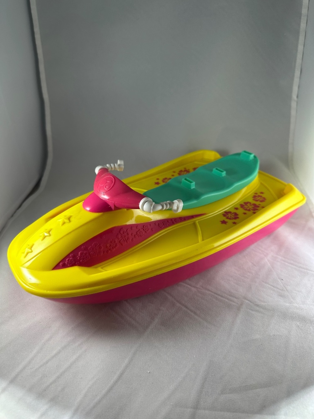 Barbie 3-Seat Jet Ski Wave Runner Pink Yellow Teal Doll Vehicle